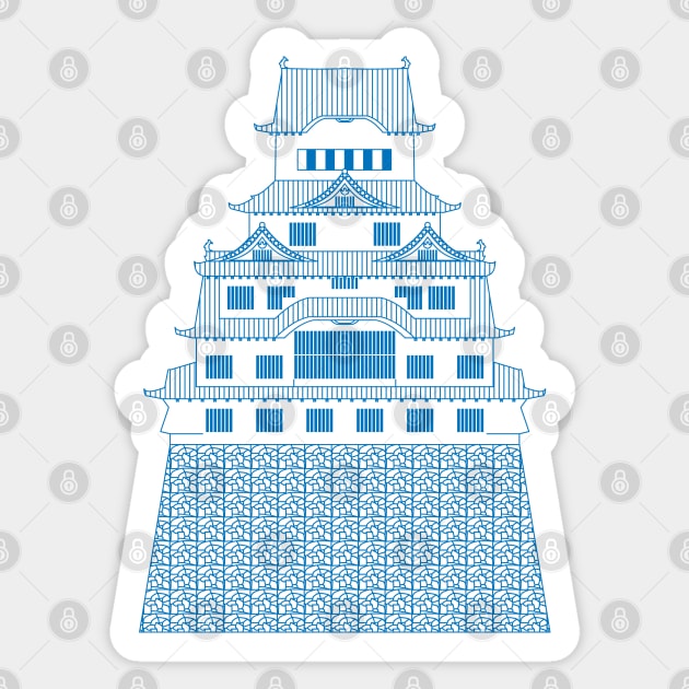 White Himeji Castle III Sticker by PabloDeChenez